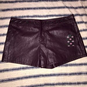 NWT Cognac Pleather High Waist Shorts